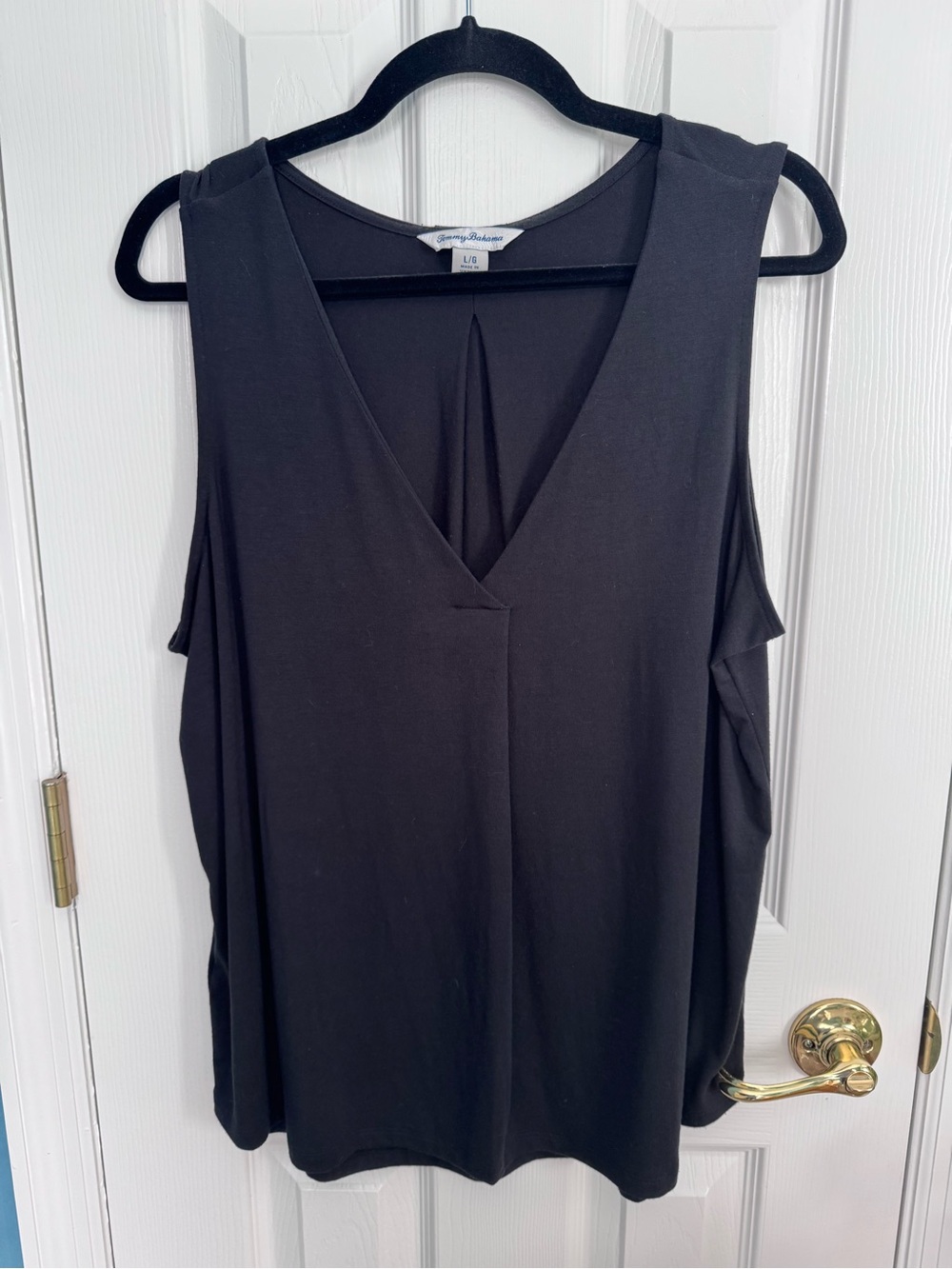 Tommy Bahama Black Kauai V-Neck Sleeveless Tank